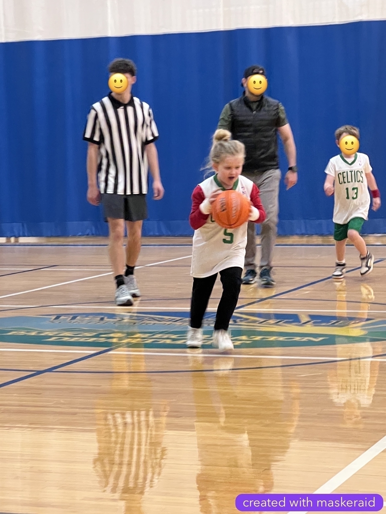 Girl playing basketball 